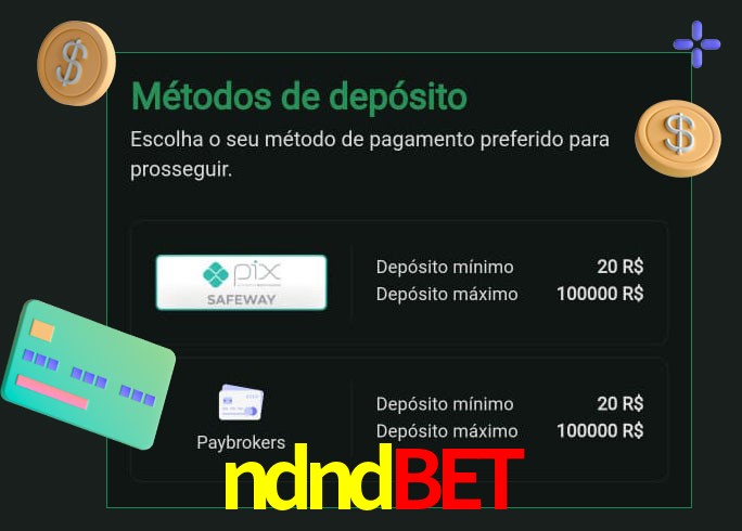 O cassino ndndbet oferece uma grande variedade de métodos de pagamento